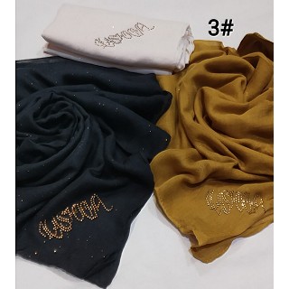 Premium cotton Glitter Hijabs- 3 piece combo pack